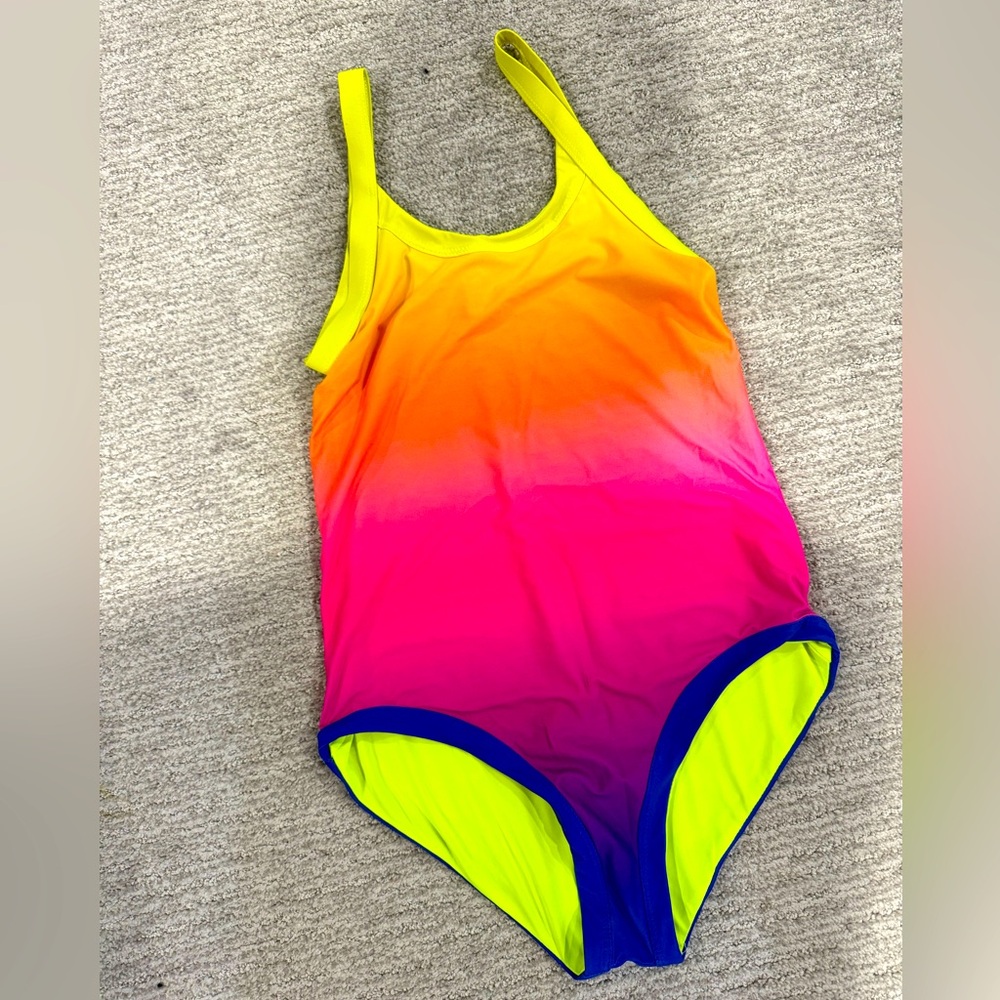 Beach Riot neon rainbow one piece